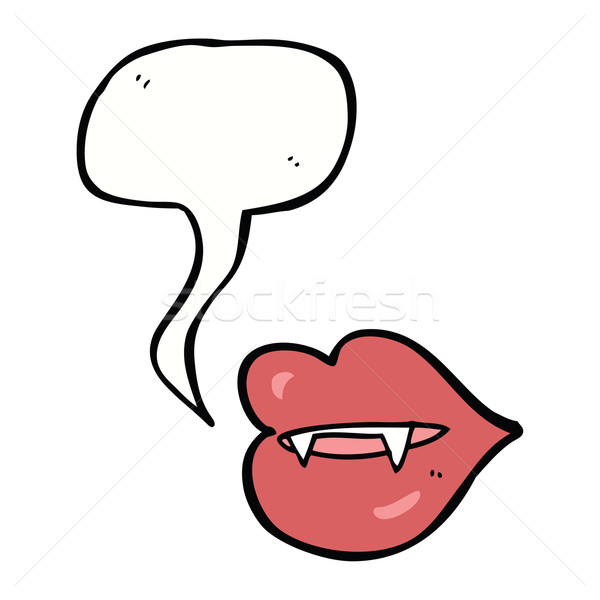 cartoon vampire fangs with speech bubble Stock photo © lineartestpilot