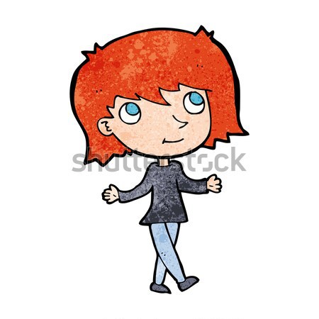 comic cartoon girl with no worries Stock photo © lineartestpilot
