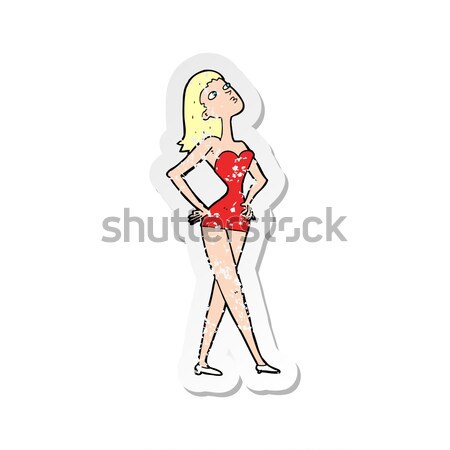 Cómico Cartoon mujer traje de baño retro Foto stock © lineartestpilot