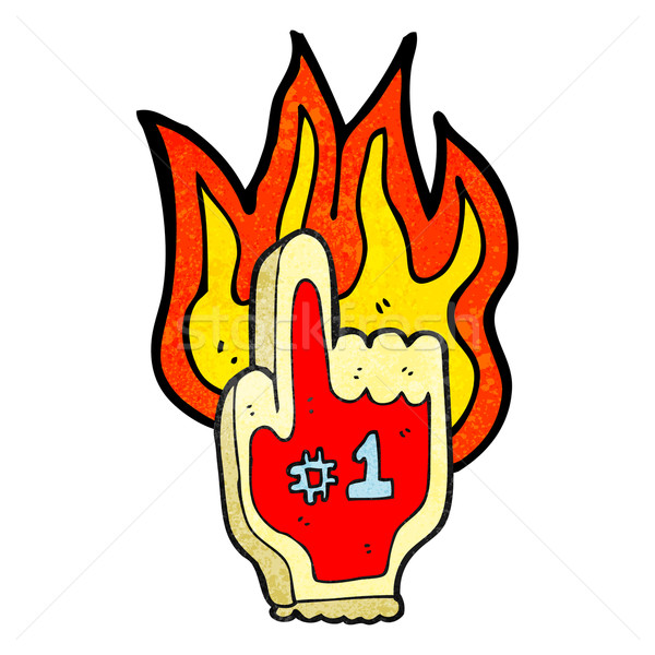 Stock photo: flaming foam hand