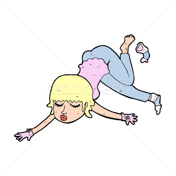 Desenho animado mulher flutuante menina arte espaço Foto stock © lineartestpilot