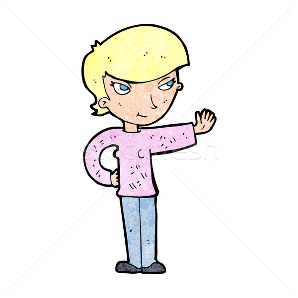 cartoon woman waving Stock photo © lineartestpilot