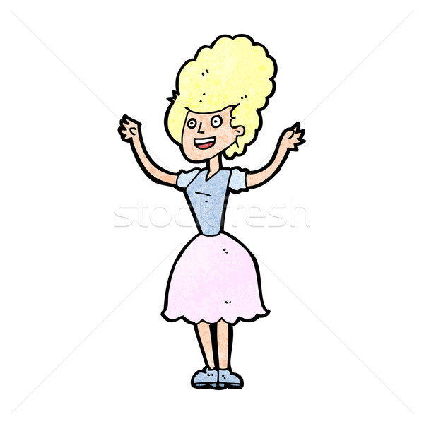 cartoon happy 1950's woman Stock photo © lineartestpilot