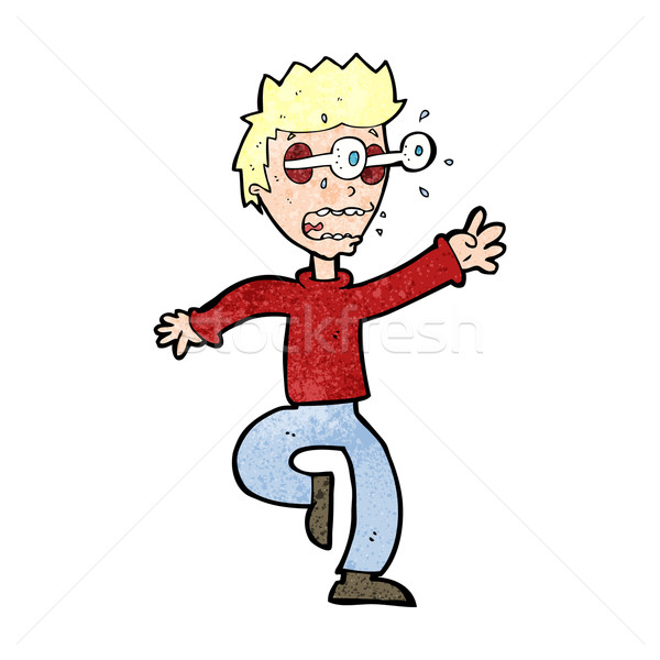 Cartoon испуганный человека глазах из стороны Сток-фото © lineartestpilot