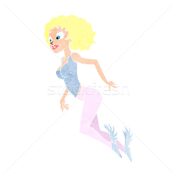 cartoon flying woman Stock photo © lineartestpilot