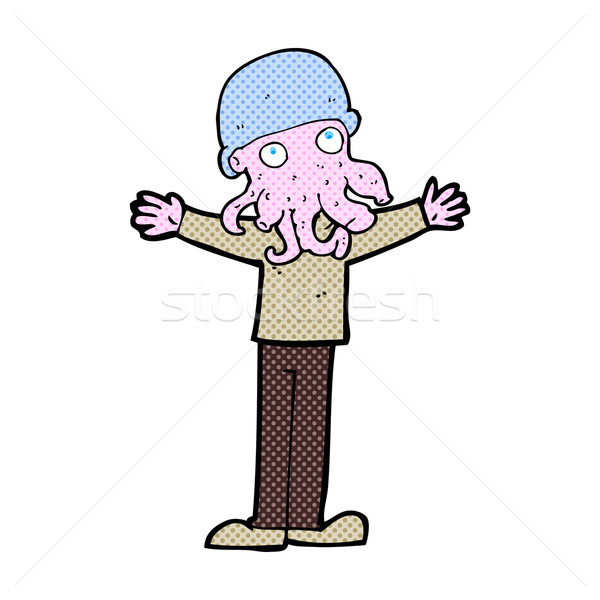 комического Cartoon чужеродные кальмар лице человека Сток-фото © lineartestpilot