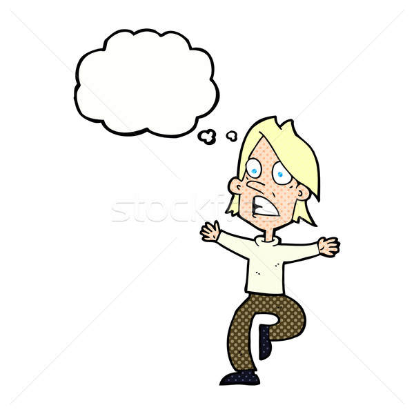cartoon panicking man with thought bubble Stock photo © lineartestpilot