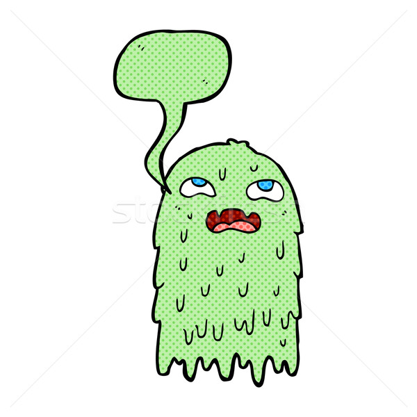 gross cartoon ghost with speech bubble Stock photo © lineartestpilot