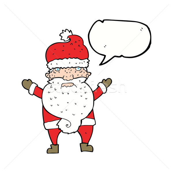cartoon grumpy santa with speech bubble Stock photo © lineartestpilot