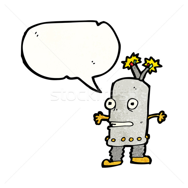 Stockfoto: Cartoon · grappig · weinig · robot · retro · persoon