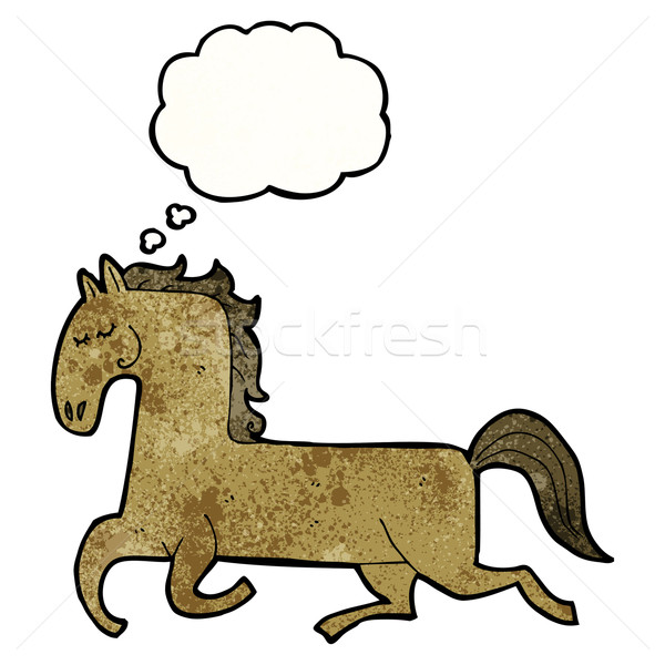 cartoon horse with thought bubble Stock photo © lineartestpilot
