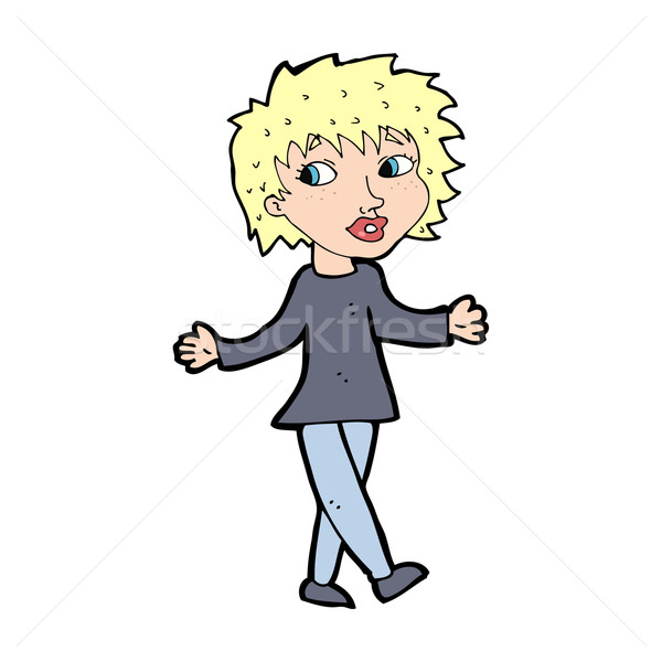 cartoon woman with no worries Stock photo © lineartestpilot