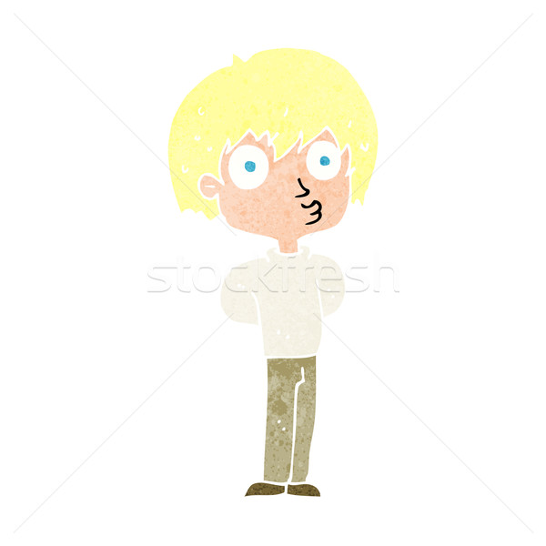 cartoon impressed boy Stock photo © lineartestpilot
