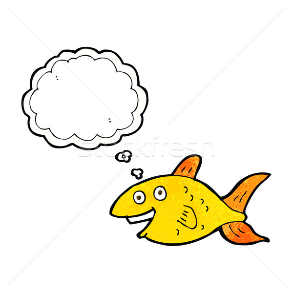 Cartoon poissons bulle de pensée main heureux design Photo stock © lineartestpilot