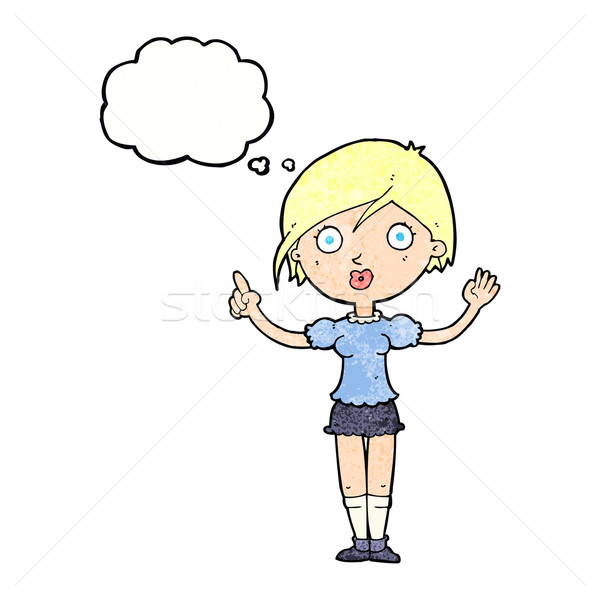 cartoon girl asking question with thought bubble Stock photo © lineartestpilot