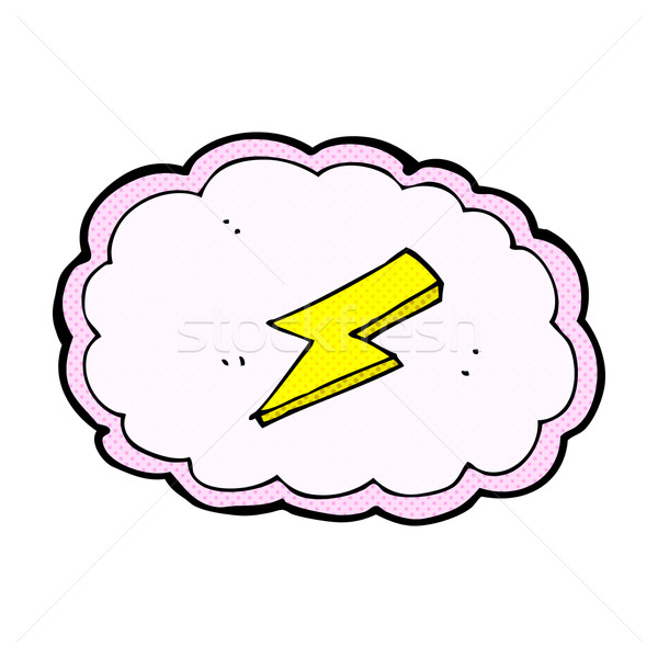 comic cartoon cloud and lightning bolt symbol Stock photo © lineartestpilot