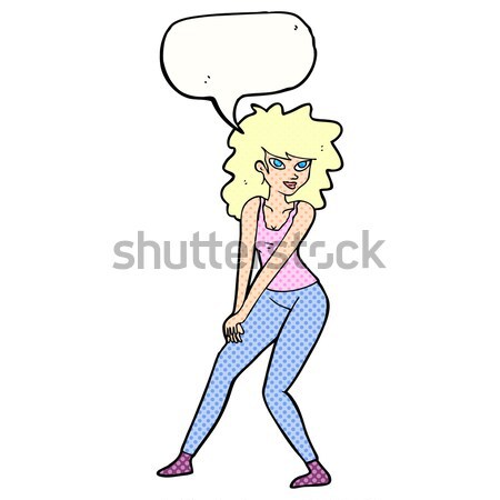 комического Cartoon женщину белья ретро Сток-фото © lineartestpilot
