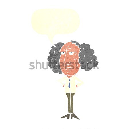 cartoon big hair lecturer man with thought bubble Stock photo © lineartestpilot
