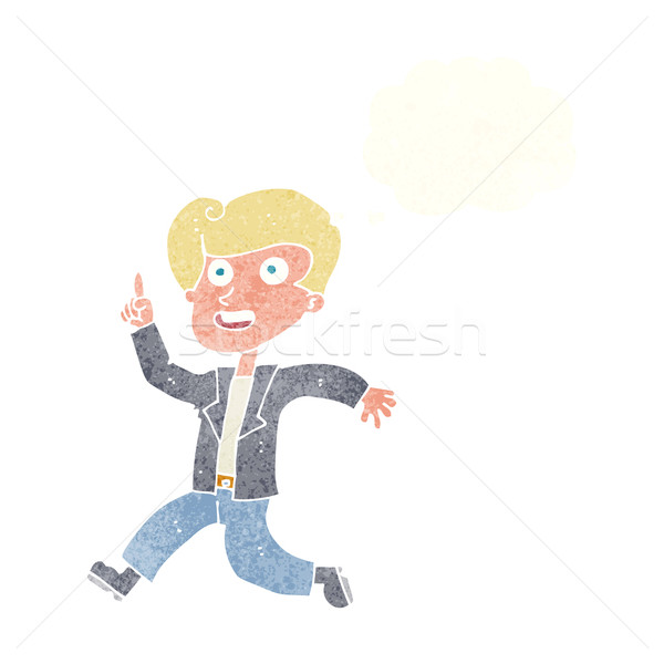 cartoon man with great idea with thought bubble Stock photo © lineartestpilot