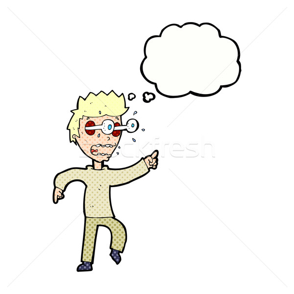 Stock photo: cartoon man with popping out eyes with thought bubble