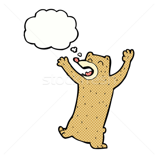Rajz medve gondolatbuborék kéz terv őrült Stock fotó © lineartestpilot