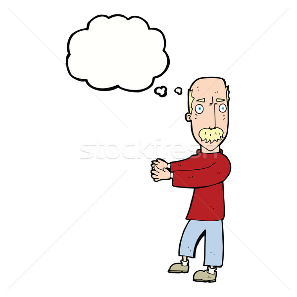 cartoon balding man explaining with thought bubble Stock photo © lineartestpilot