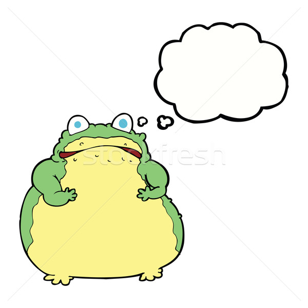 cartoon fat toad with thought bubble Stock photo © lineartestpilot