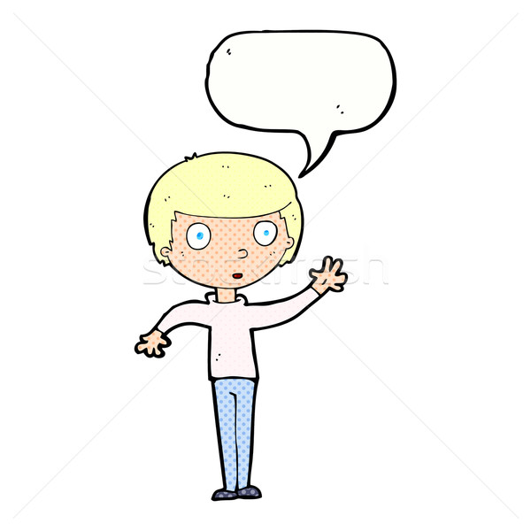 Cartoon staren jongen tekstballon man kunst Stockfoto © lineartestpilot
