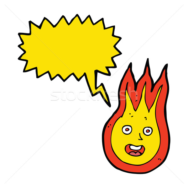 Karikatür dostça ateş topu konuşma balonu el dizayn Stok fotoğraf © lineartestpilot