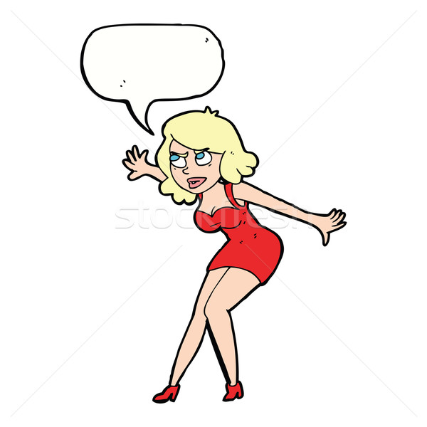 Desen animat femeie spion bule de vorbire femeie mână Imagine de stoc © lineartestpilot