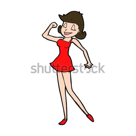 comic cartoon woman with can do attitude Stock photo © lineartestpilot