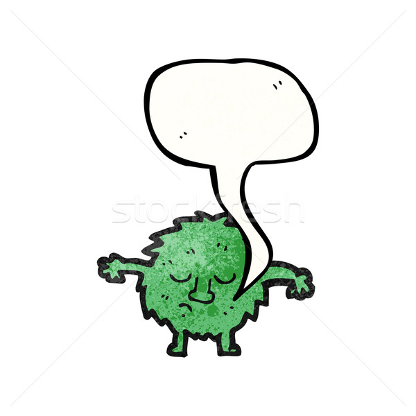 Vert créature bulle art rétro [[stock_photo]] © lineartestpilot
