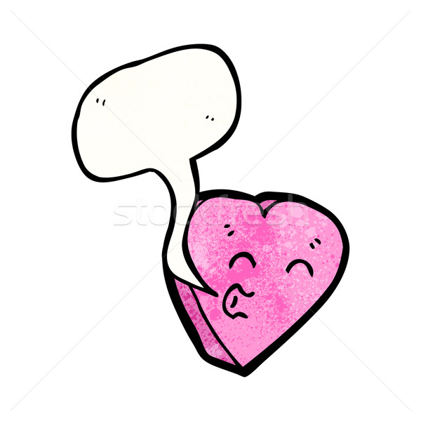 cartoon love heart with speech bubble Stock photo © lineartestpilot