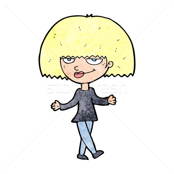 cartoon smug looking woman Stock photo © lineartestpilot