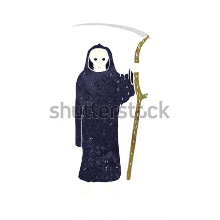 cartoon skeleton in black robe Stock photo © lineartestpilot