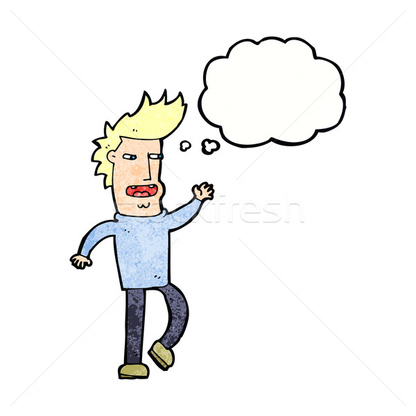 cartoon loudmouth man with thought bubble Stock photo © lineartestpilot