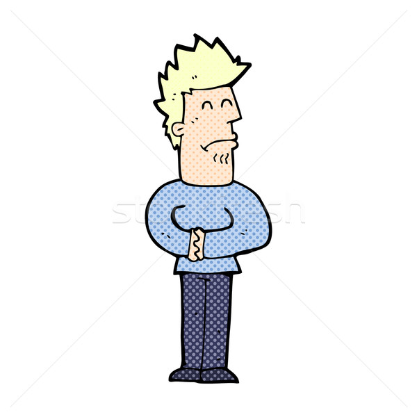 Komiks cartoon nerwowy człowiek retro komiks Zdjęcia stock © lineartestpilot