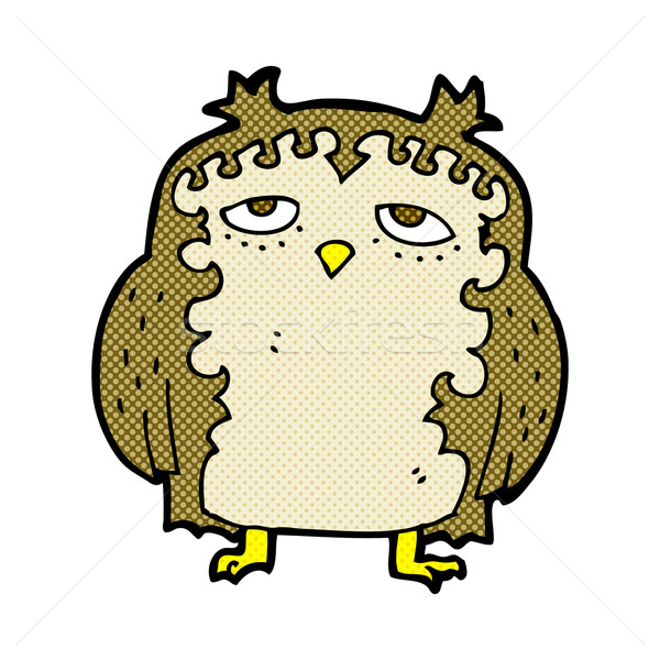 Cômico desenho animado sábio velho coruja retro Foto stock © lineartestpilot