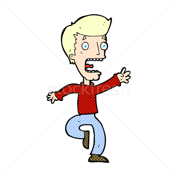 комического Cartoon испуганный человека ретро Сток-фото © lineartestpilot