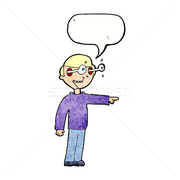 cartoon staring man with speech bubble Stock photo © lineartestpilot