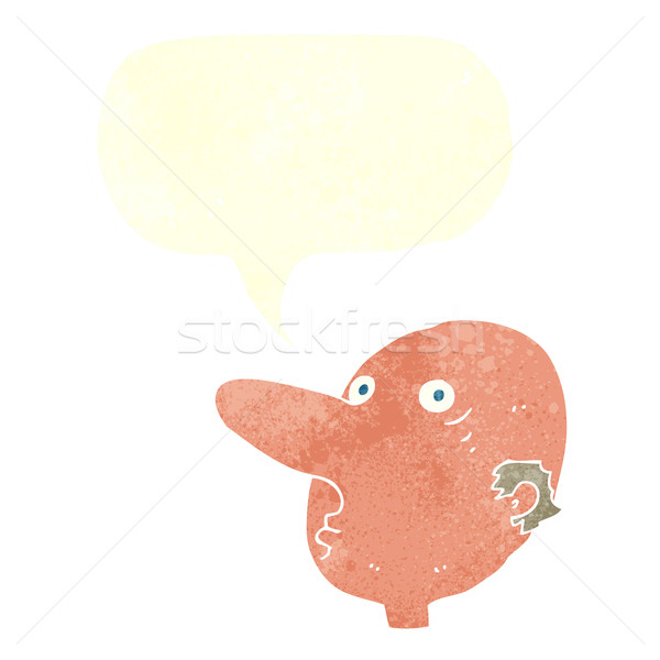 Stock photo: cartoon balding man with speech bubble