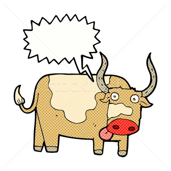 cartoon bull with speech bubble Stock photo © lineartestpilot