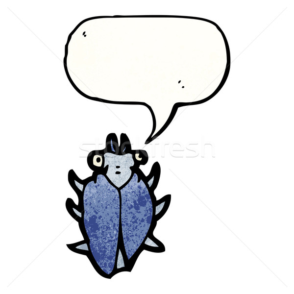 Cartoon bug parlando retro disegno scarabeo Foto d'archivio © lineartestpilot