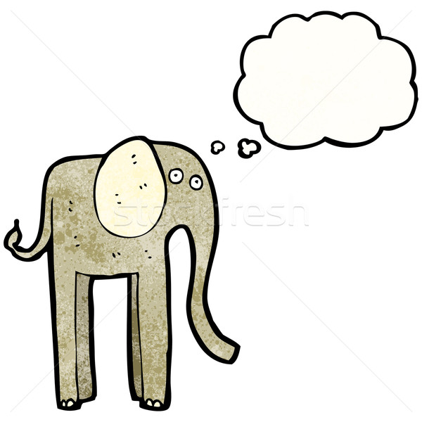 Funny cartoon słoń retro rysunek pomysł Zdjęcia stock © lineartestpilot