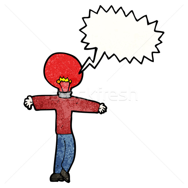 Cartoon uomo luce rossa lampadina testa rosso Foto d'archivio © lineartestpilot