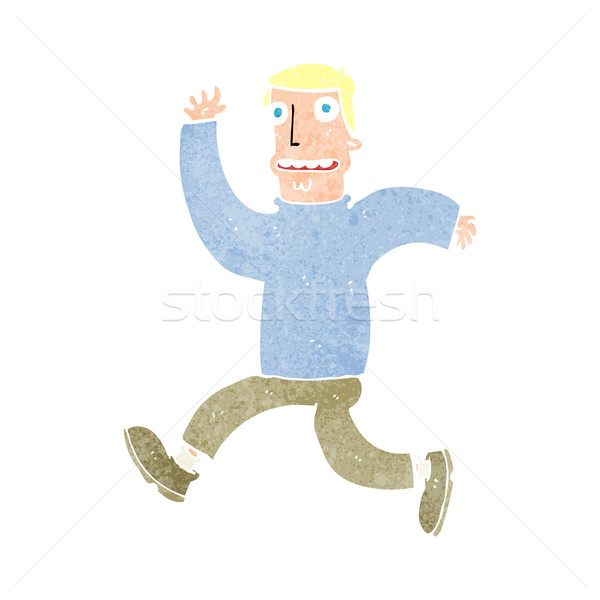 Stock photo: cartoon terrified man