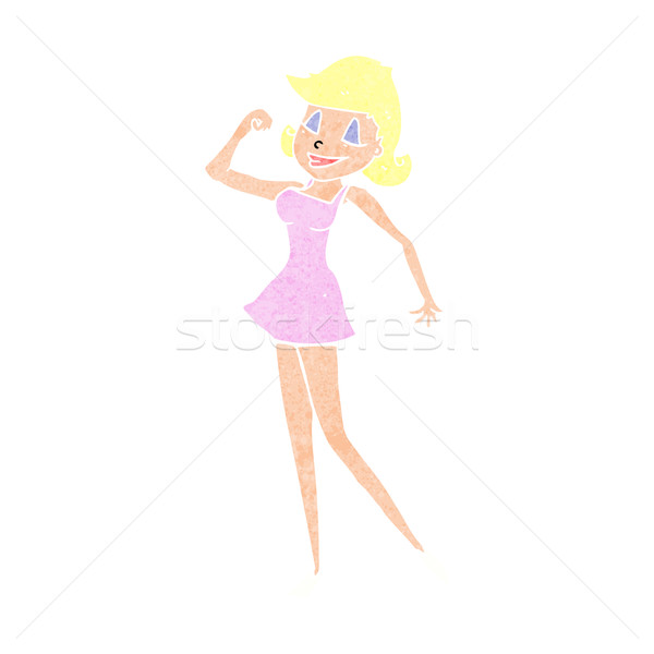 cartoon woman with can do attitude Stock photo © lineartestpilot