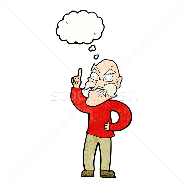Cartoon старик правила мысли пузырь человека Сток-фото © lineartestpilot