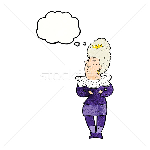 Cartoon aristocratisch vrouw gedachte bel hand ontwerp Stockfoto © lineartestpilot