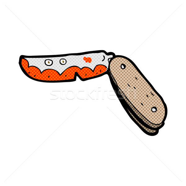 Képregény rajz véres kés retro képregény Stock fotó © lineartestpilot